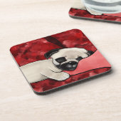 Schläfer-Mops-Welpe Getränkeuntersetzer (Linke Seite)