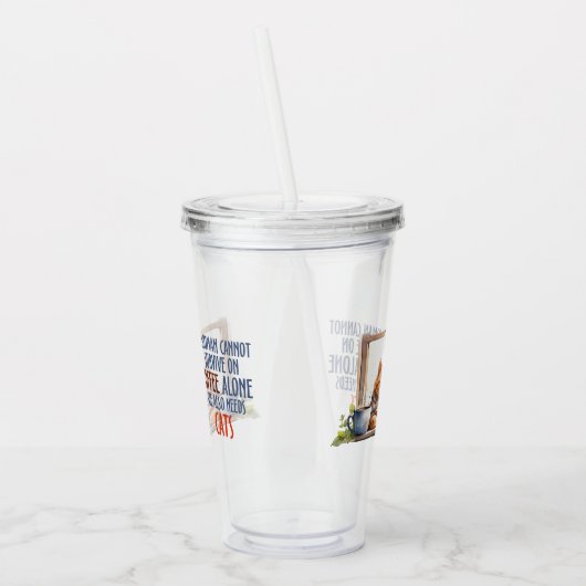 Schläfer Orange Cat with Coffee - Gemütliche Katze Acryltrinkbecher (Links)