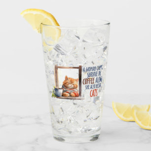 Schläfer Orange Cat with Coffee - Gemütliche Katze Glas