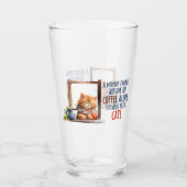 Schläfer Orange Cat with Coffee - Gemütliche Katze Glas (Vorderseite)