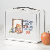 Schläfer Orange Cat with Coffee - Gemütliche Katze Metall Brotdose (Beispiel)