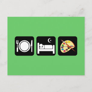 Schlaffarbe essen postkarte