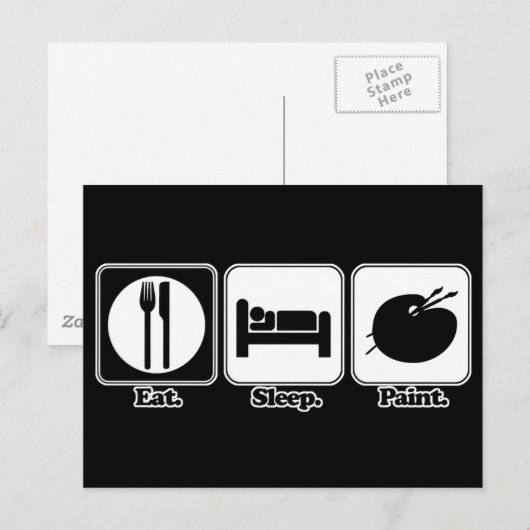 Schlaffarbe Postkarte (Vorne/Hinten)