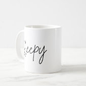Schlaffe Typografie Kaffeetasse (Vorderseite Links)