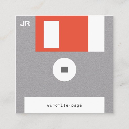 Schlaffer Disc disquette Imitatblick in Handarbeit Quadratische Visitenkarte (Rückseite)