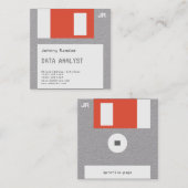 Schlaffer Disc disquette Imitatblick in Handarbeit Quadratische Visitenkarte (Vorne/Hinten)