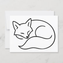 Schlaffox-Illustration - Minimalistische Linie Art