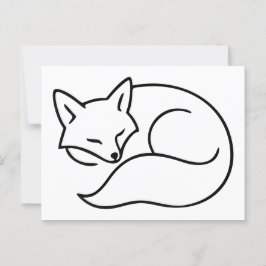 Schlaffox-Illustration - Minimalistische Linie Art Postkarte