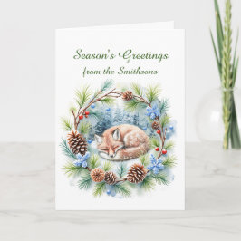 Schlaffox im Winterkranz Karte