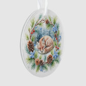 Schlaffox im Winterkranz Ornament (Vorderseite)