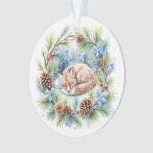 Schlaffox im Winterkranz Ornament (Vorderseite)