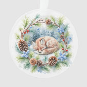 Schlaffox im Winterkranz Ornament (Vorderseite)