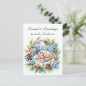 Schlaffox im Winterkranz Postkarte (Stehend Vorderseite)