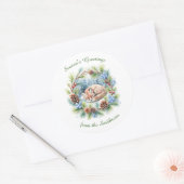 Schlaffox im Winterkranz Runder Aufkleber (Umschlag)