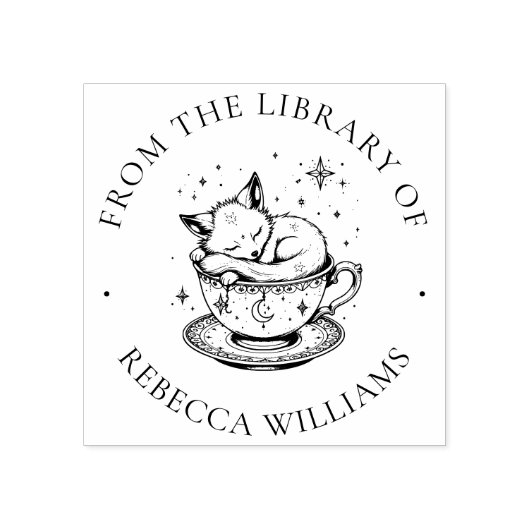 Schlaffox in der Bibliothek des Magischen Teacup-B Gummistempel (Prägung)