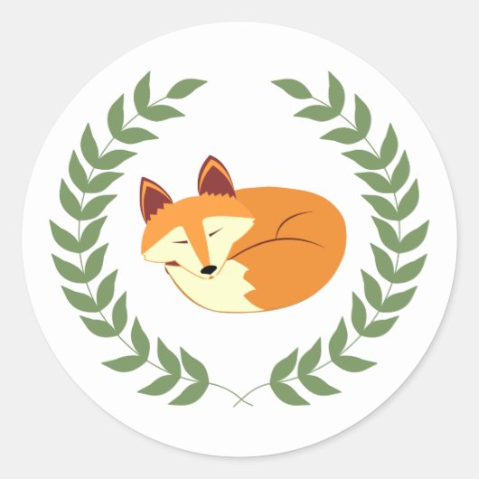 Schlaffox mit Laurel Wreath Runder Aufkleber (Vorderseite)