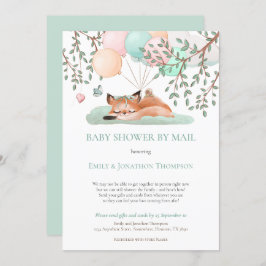 Schlaffoxballons Aquamarine Babydusche per Mail Einladung