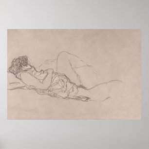 Schlaffrau (ca. 1916-1917) von Gustav Klimt. Poster