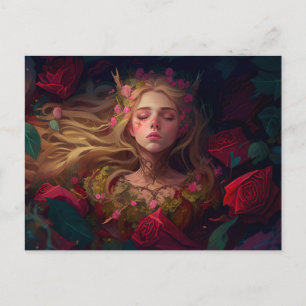 Schlaffrau Märchen Postkarte