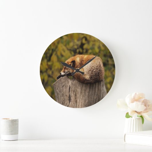 Schlaffuchs-Foto Große Wanduhr (Zuhause)