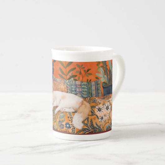 Schlaffuchs Porzellantasse (Vorderseite Rechts)