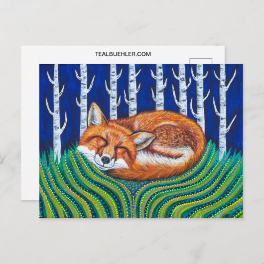 Schlaffuchs Postkarte (Vorne/Hinten)