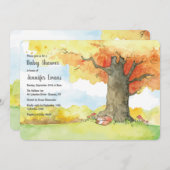 Schlaffuchs unter einer Baumeinladung Einladung (Vorne/Hinten)