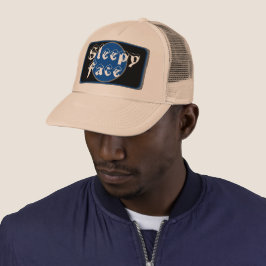 Schlafgesicht: grün - Sun Brim - LKW-Hut Truckerkappe