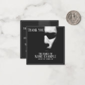 Schlafgesicht im Halbschatten Mitteilungskarte (Vorderseite/Rückseite Beispiel)