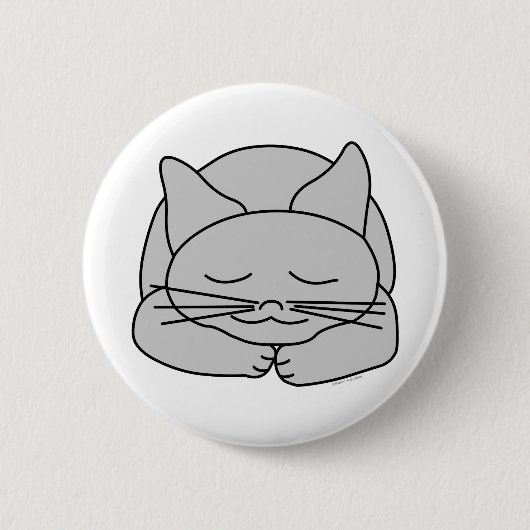 Schlafgraue Katze Button (Vorderseite)