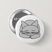 Schlafgraue Katze Button (Vorne & Hinten)