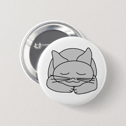 Schlafgraue Katze Button (Vorne & Hinten)