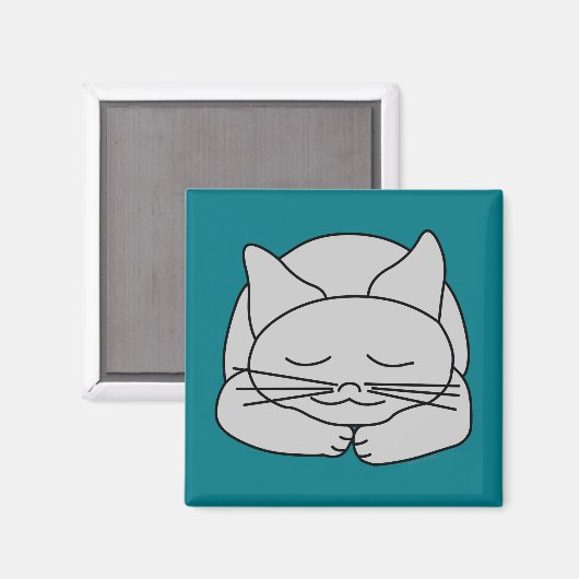Schlafgraue Katze Magnet (Vorderseite/Rückseite)