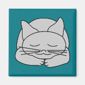 Schlafgraue Katze Magnet (Vorne)