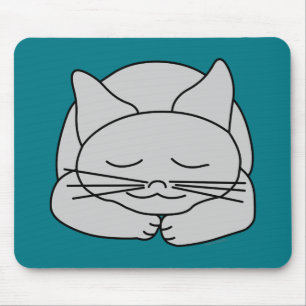Schlafgraue Katze Mousepad