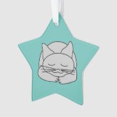 Schlafgraue Katze Ornament (Vorderseite)