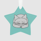 Schlafgraue Katze Ornament (Vorderseite)