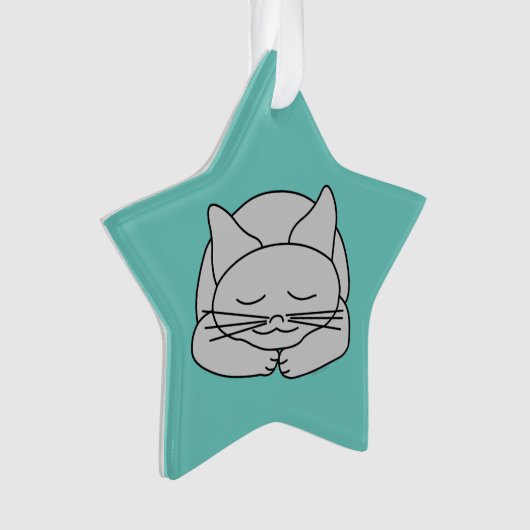 Schlafgraue Katze Ornament (Vorderseite)