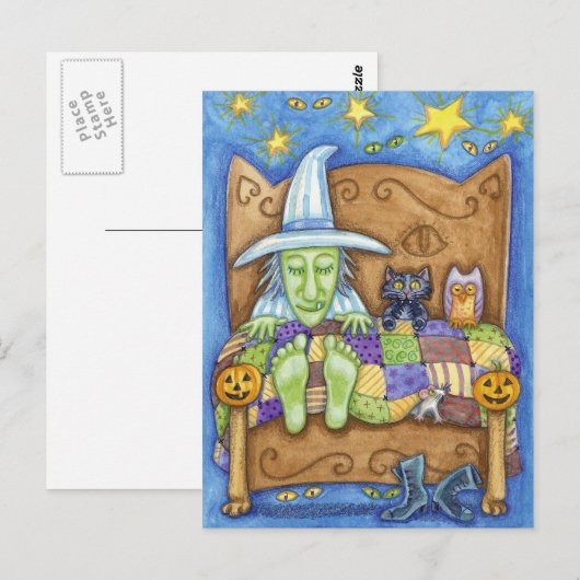 Schlafhexe Postkarte (Vorne/Hinten)