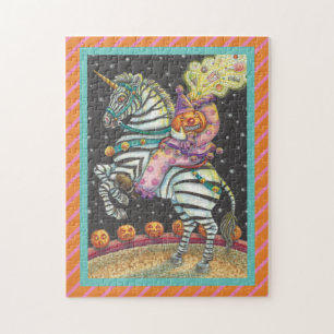 SCHLAFHOLLOW CIRCUS CLOWN, HALLOWEEN ZEBRA PUZZLE