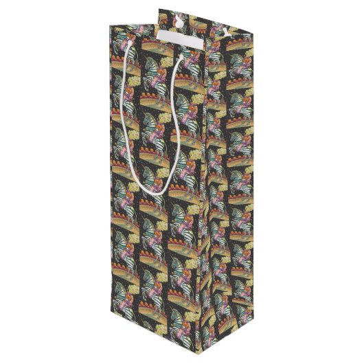 SCHLAFHOLLOW CIRCUS CLOWN, UNICORN ZEBRA WEINBag Geschenktüte Für Weinflaschen (Rückseite Schrägansicht)