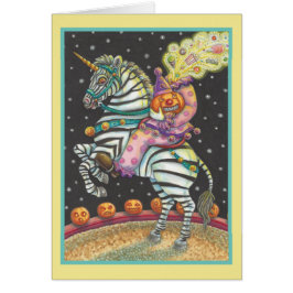 SCHLAFHOLLOW CIRCUS CLOWN, ZEBRA GREETING CARD B