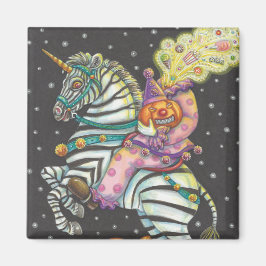 SCHLAFHOLLOW CIRCUS CLOWN, ZEBRA UNICORN MAGNET