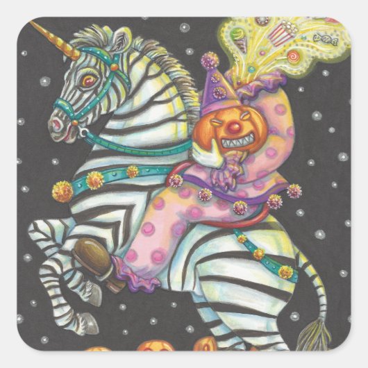 SCHLAFHOLLOW CIRCUS CLOWN, ZEBRA UNICORN STICKERS (Vorderseite)