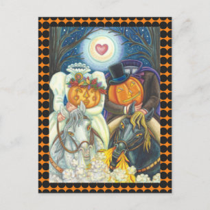 SCHLAFHOLLOW WEDD, HEADLESS HORSEMAN HALLOWEEN POSTKARTE