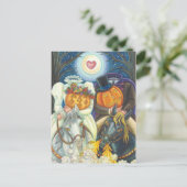 SCHLAFHOLLOW WEDD, HEADLESS HORSEMAN HALLOWEEN POSTKARTE (Stehend Vorderseite)