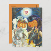 SCHLAFHOLLOW WEDD, HEADLESS HORSEMAN HALLOWEEN POSTKARTE (Vorne/Hinten)