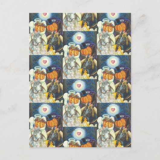 SCHLAFHOLLOW WEDD, HEADLESS HORSEMAN HALLOWEEN POSTKARTE (Vorderseite)