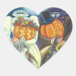 SCHLAFHOLLOW WEDING COUPLE, HALLOWEEN STIMMEN Herz-Aufkleber