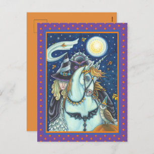 SCHLAFHOLZ, HEADLESS GOTHIC WITCH, UNICORN, OWL FEIERTAGSPOSTKARTE